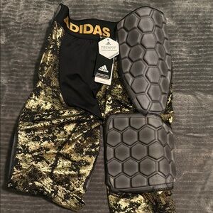 Adidas Gold and Gray Athletic Shorts